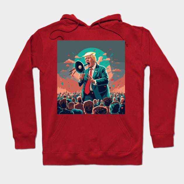 Donald Trump Spouting out Filth- Megaphone Head Hoodie by IceTees